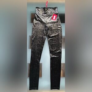 SPANX VELVET Shine Leggings Metallic Shimmer XS NWT